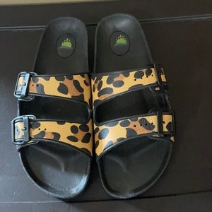Leopard Strap Sandals